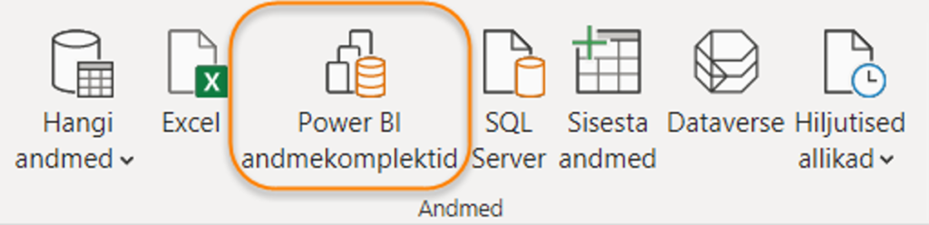 Joonis 3. Ühenduse loomine Power BI töölaua rakenduses