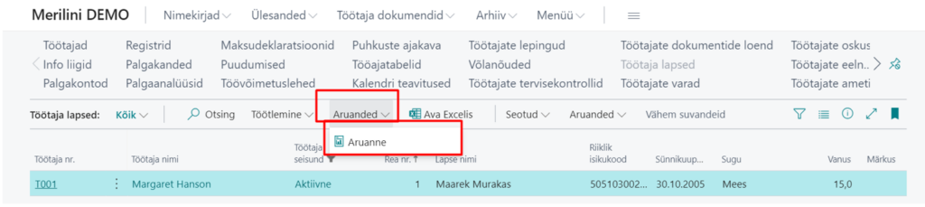 Laste aruanne