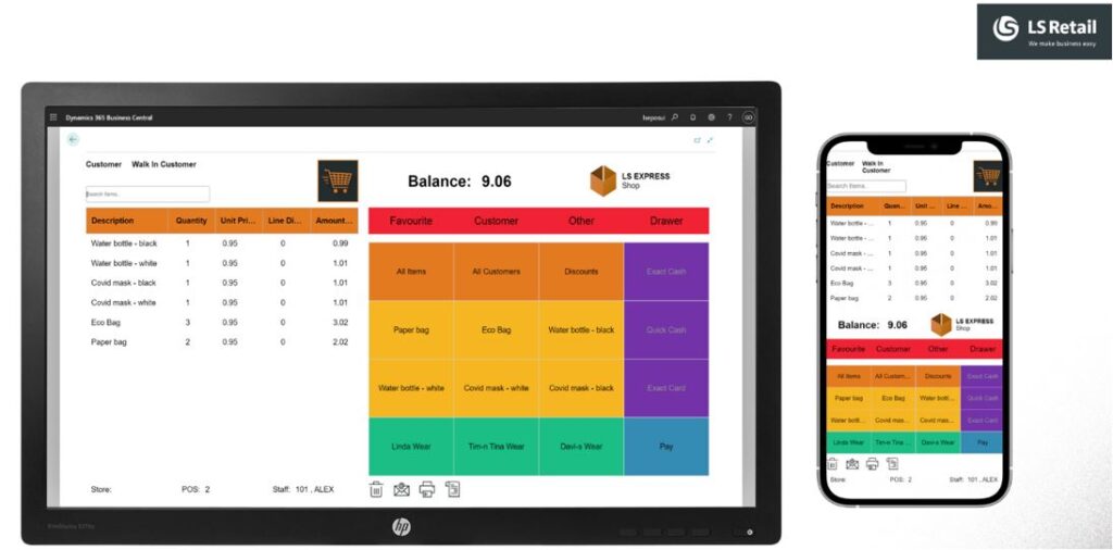 Example of the POS view of the LS Express solution